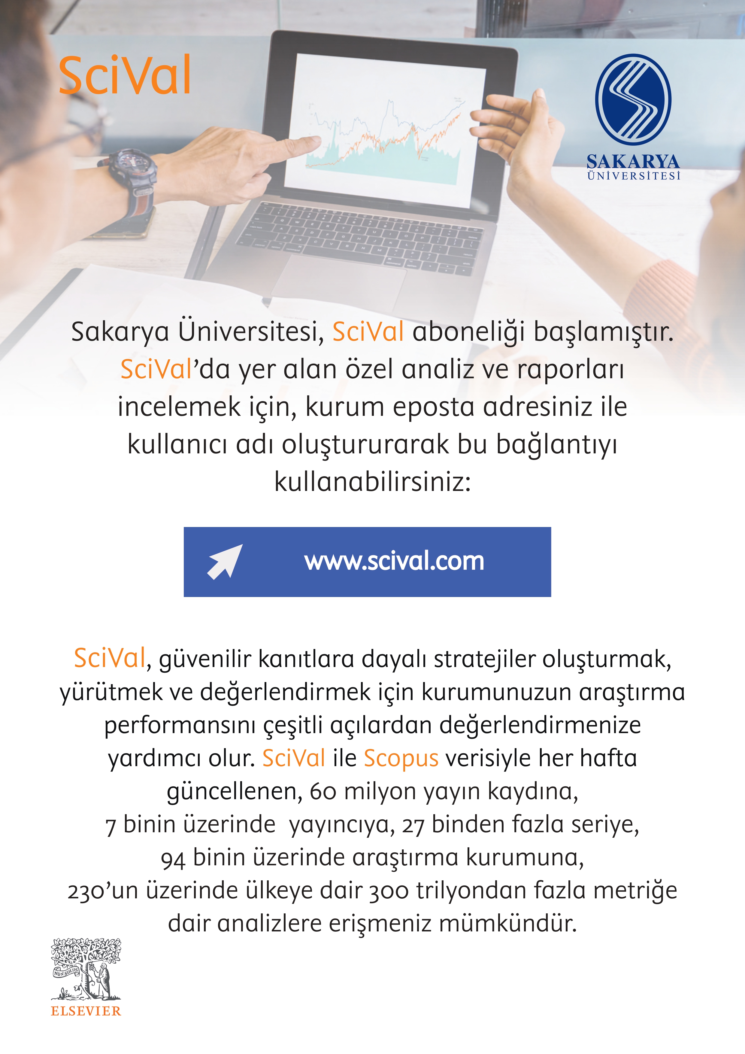 Sakarya Üniversitesi SciVal Aboneliği Başlamıştır