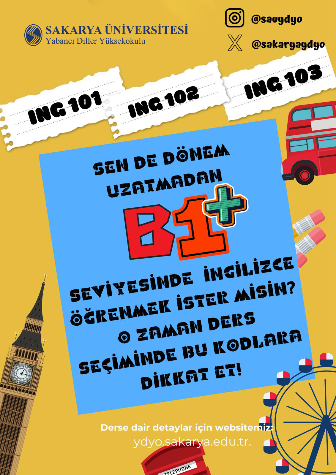 SAÜ Yabancı Diller Yüksekokulu - Duyuru